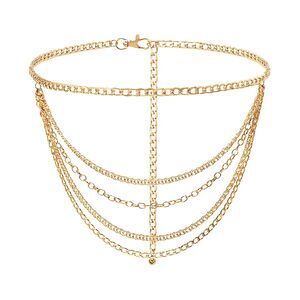 9641 Gold Waist Chain Plus Size Fashion Body Chain Belt For Women Curvy Chains
